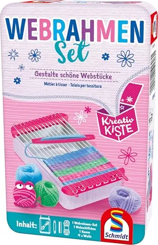 Schmidt Spiele Webrahmen-Set in Rosa, Metalldose