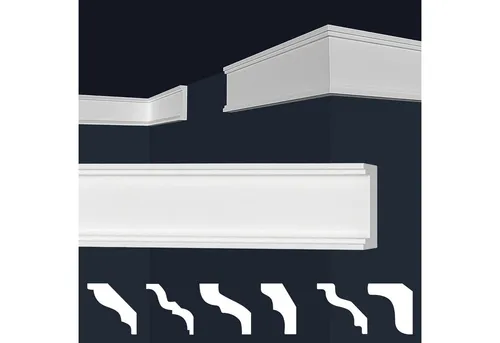 marbet design Stuckleiste E-29, 2 Meter / 1 Leiste, XPS Styropor weiß - Wandleisten Bordüre Styroporleisten E-Leisten - (2 Meter / 1 Leiste E-29)