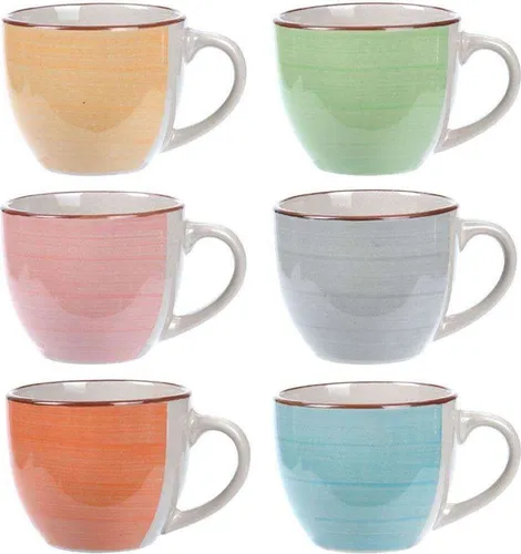 EXCELLENT HOUSEWARE Keramiktassen Kaffeetassen ESPRESSOTASSEN bunt 6x90 ml