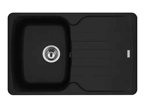 Franke Antea AZG 611-78 Black Matt Granitspüle - Einbauspüle aus Fragranit in edlem Black Matt, reversibles Becken, ideal für Unterschränke ab 45 cm, inklusive praktischer Exzenterbetätigung.
