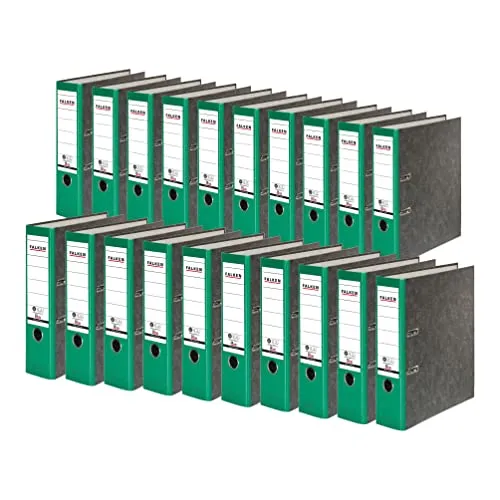 Original Falken 20er Pack Recycling-Ordner Wolkenmarmor - CO2-neutral und nachhaltig - Ordner für DIN A4, griffiger Papierbezug im Wolkenmarmor-Design, verstärkte Mechanik und umweltfreundlich zertifiziert (FSC, Blauer Engel). Perfekt für ein organisiertes Büro!