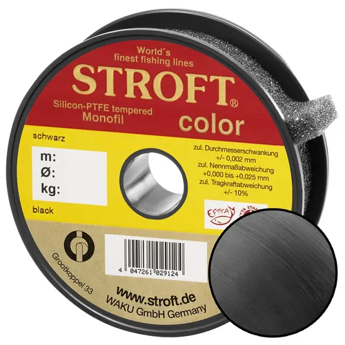 STROFT Color Monofile Angelschnur Schwarz 0,33mm 9,0kg 100m