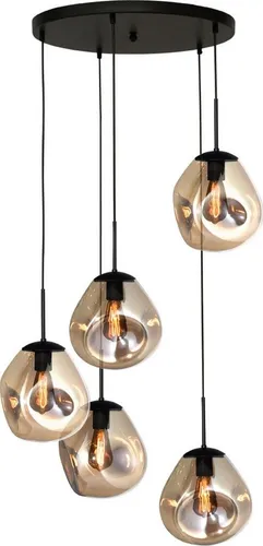 masterlight Pendelleuchte Lava 5-flammig, handgefertigt - Exklusive 5-flammige Pendelleuchte aus Glas in modernem Design. Ideal für Wohnzimmer und Esszimmer. Individuelle Lichtfarbe durch wählbare Leuchtmittel. Hochwertige Handarbeit trifft auf stilvolle Eleganz.
