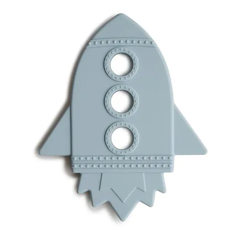 Mushie Beißring Teether Rocket Cloud, aus Silikon Babyspielzeug Zahnungshilfe BPA-Frei