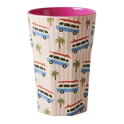 Rice Becher, Melamin, 400ml, Pink Cars in pink von rice