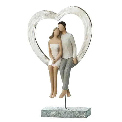 GILDE Deko Figur Liebespaar – Skulptur für besondere Anlässe - Sammlerfigur aus hochwertigem Kunstharz, 26 cm hoch, symbolisiert Liebe und Vertrauen – das perfekte Geschenk für Paare und besondere Anlässe.