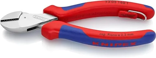 KNIPEX 73 05 160 T BK X-Cut Kompakt-Seitenschneider 160 mm - Hochleistungs-Seitenschneider aus Chrom-Vanadin-Stahl, ideal für präzise Schnitte in Montage und Produktion. 40% Kraftersparnis und große Öffnungsweite für dickere Kabel.