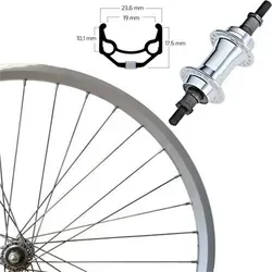 Roland Hinterrad 28 Zoll FW7, silber, ZAC 19, Aluminium