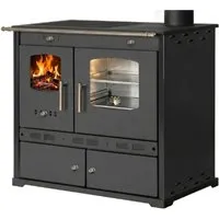 Küchenofen Holzherd ECO LUX INOX – Edelstahlbackfach, schwarz - Vielseitiger Küchenofen für die Zubereitung von Speisen ohne Strom. Mit einem robusten Gusseisen-Kochfeld und einem hochwertigen Edelstahl-Backofen bietet er Flexibilität beim Kochen und Backen. Ideal für gemütliche Abende.