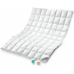 Daunenpass Sommer Daunen Bettdecke 200x200cm - Leichte 360g Sommerdecke - Bettdecken aus 90% neuen weißen Daunen, atmungsaktiv und ideal für Allergiker. Mit Nomite-Milbenschutz für ungestörten Schlaf und optimaler Temperaturregulierung.
