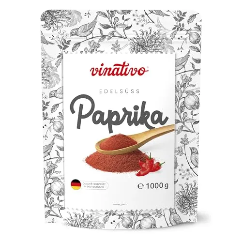 vinativo Paprika edelsüß – gemahlen – 1kg – Premium Qualität – Gourmet Paprika – Paprikapulver mild