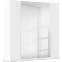 RAUCH ORANGE Drehtürenschrank Alabama mit Spiegel (Classic-Zubehör, Weiß, Griffe Alufarben, 226 x 229 cm)
