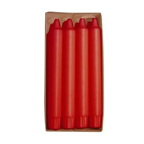 PAPSTAR 1 Karton = 10x8 Kronkerzen Ø 24 mm · 200 mm rot aus 100% Stearin 17921
