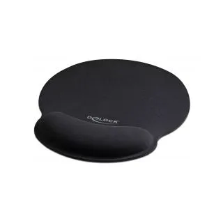 Delock Mauspad mit Handballenauflage rund schwarz