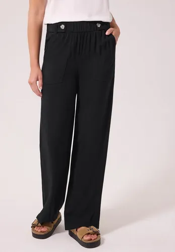 STREET ONE STUDIO Stoffhose mit Wide Legs schwarz 32