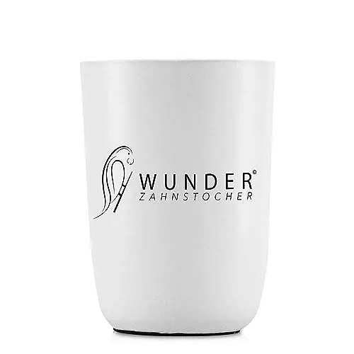 Wunder Zahnstocher mit Geschmack - 1x Zahnstocherbecher in Weiß - Edler Becher aus Aluminium für deine einzeln verpackten Zahnstocher (Becher Weiß einzeln)