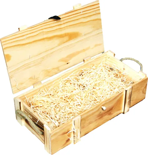 Weinkisten 2er geflammt inkl. Holzwolle Dekokiste Hochzeitskiste Weinkiste