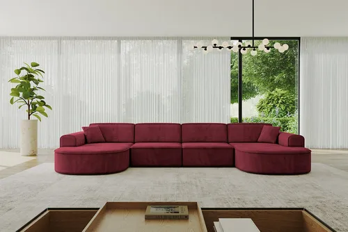 ALTDECOR Ecksofa MARI-U2 in U-Form, Bordeauxrot in rot von ALTDECOR