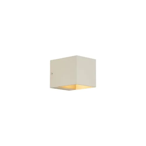 Qazqa - Moderne Wandleuchte Beige G9 Quadratisch - Transfer I Wohnzimmer I Schlafzimmer - Aluminium Quadratisch - LED geeignet G9