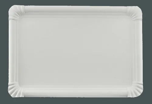 Pappteller eckig, 24 x 34 cm Einweg Kuchenteller 250