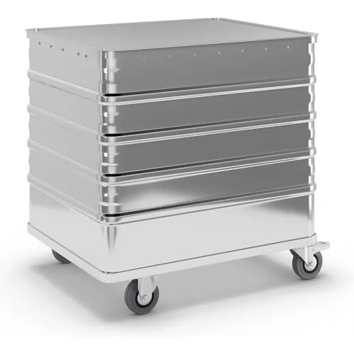 Gmöhling Kastenwagen D 3008 mit Deckel, 223l Aluminium - Robuster Kastenwagen für vielseitige Transporte in der Logistik, mit leichtem Gewicht und stabilem Design. Ideal für Industrie, Gastronomie und mehr. Ausgestattet mit Scharnier-Deckel und Sicherheitsverschlüssen.