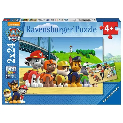 Ravensburger Kinderpuzzle - 09064 Heldenhafte Hunde, 2x24 Teile für Kinder ab 4 Jahren, fördert Motorik und Konzentration mit tollen Paw Patrol Motiven