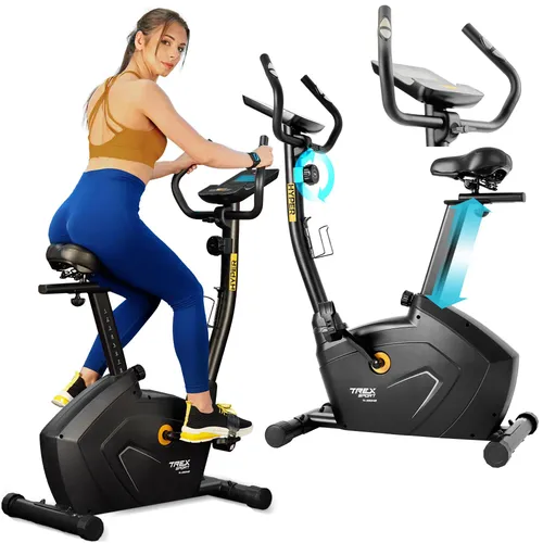 TREX SPORT Heimtrainer Fahrrad TX-550MB HYPER | Fitnessbike mit 16 Widerstandsstufen und Bluetooth - Fahrradergometer mit leisen, reibungslosen Fahrten dank magnetischem Widerstandssystem. Ideal für effektives Training bis 120 kg, inklusive LCD-Display und integrierten Trainingsprogrammen.