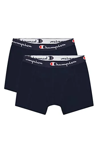 Champion Boxershorts Men Herren Unterhose Pant Boxer Unterwäsche 2er Pack, Farbe:Navy, Bekleidungsgröße:L