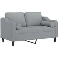 vidaXL 2-Sitzer-Sofa mit Zierkissen - Hellgrau, 120 cm - Stylisches 2-Sitzer-Sofa mit abnehmbaren Zierkissen für höchsten Komfort. Ideal zum Entspannen, mit robustem Metallgestell und strapazierfähigem Stoff.