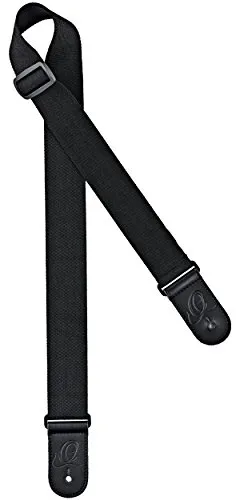 Ortega Guitars Gitarrengurt Länge Verstellbar - Akustik Gitarre / Bass, E-Gitarre, E-Bass - Nylon Straps Series - Nylon, Schwarz (ONS50STD-BK)