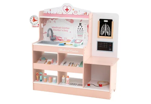 COSTWAY Spielzeug-Arztkoffer, Doktor-Spielset mit medizinischen Geräten & 24 Zubehör