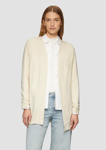 s.Oliver Langer Cardigan mit Glitzergarn in Beige (Größe S) - Stylischer langer Cardigan für Damen in trendiger Viskose-Mischung. Ideal für vielseitige Outfits, bequem und elegant zugleich.