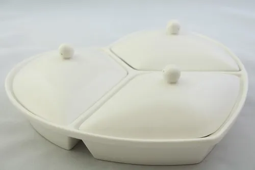 Schillerbach Porzellan Herzschale, Snackschale, Elegante Schale, Weiße dipp