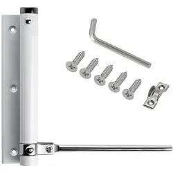 ID Dinkel 2 Stangentürschließer UNIVERSAL Türschließer Automatik Türfeder Federschließer bis 75 KG Weiß