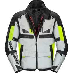 Spidi Crossmaster Motorrad Textiljacke 3XL - Weiss-Gelb - Motorradjacke aus wasserdichtem und atmungsaktivem H2Out-Material, ideal für sicheres Fahren bei jedem Wetter, mit 6 praktischen Außentaschen.