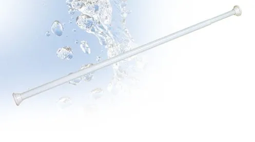 Duschvorhangstange Teleskopstange - EXTRA LANG (Weiss) - Einzelfensterstangen aus rostfreiem Aluminium, 160-300 cm verstellbar, mit Anti-Rutsch Pads für sicheren Halt. Wählen Sie zwischen Silber glänzend, Weiss, Schwarz oder Silber matt!