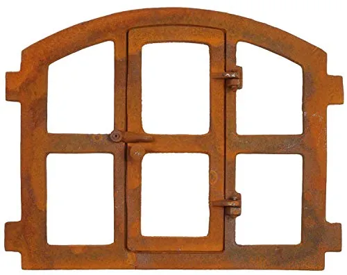 Aubaho Dekoobjekt Stallfenster – Antikes Eisenfenster 51cm - Deko-Objekte: Wunderschönes, historisches Eisenfenster, das geöffnet werden kann. Ideal für Scheunen, Gartenhütten oder als vielseitige Dekoration mit antikem Charme.