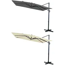 Gardissimo CANNES Alu Ampelschirm 300x200cm in grau von Gardissimo