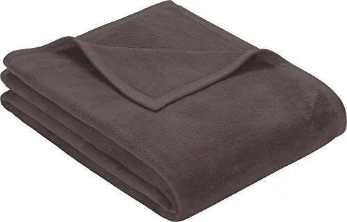 Erwin Müller Wohndecke, Wolldecke, Kuscheldecke Taupe Größe 150x200 cm - strapazierstark, weich, temparaturausgleichend (weitere Farben, Größen)