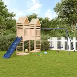 vidaXL Spielturm aus Kiefernholz - Gestalte den Garten deiner Kinder zum Abenteuerland! Dieser robuste Spielturm aus Kiefernholz bietet eine Plattform, Rutsche, Schaukeln und Sandkästen für endlosen Spielspaß. Sicherheit und Stabilität stehen dabei an erster Stelle.