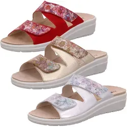 Rohde Rivella 5735 Damen Pantoletten Clogs Leder Keilabsatz, Größe:41 EU, Farbe:Gold - Gold - 41