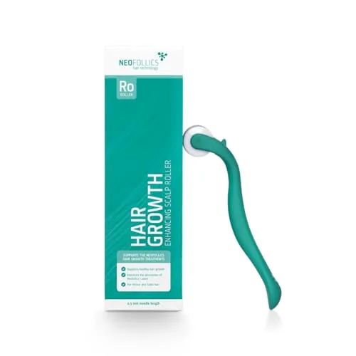 Produktbild Neofollics Haarwuchsfördernder Kopfhautroller – 0,3 mm Mikronadelgerät – Stimuliert das Haarwachstum und verbessert die Aufnahme von topischen Produkten – Geeignet für Männer und Frauen – 540 Nadeln
