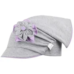 Smarilla Schirmmütze Kopftuch Mädchenmütze Sommermütze Kappe Baumwolle grau|lila 46/48