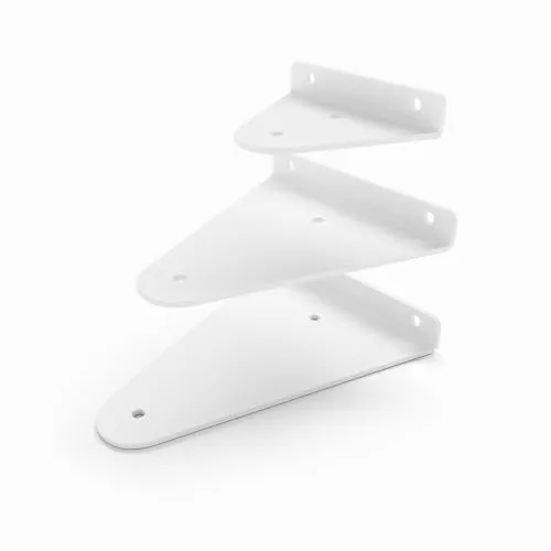 HEVVA Regalhalter 8/14/17 cm | STOLBERG | Regalwinkel, L-förmige Wandregalhalterung, Konsole, Regalträger | (1x Halter - Weiß, 17 cm)