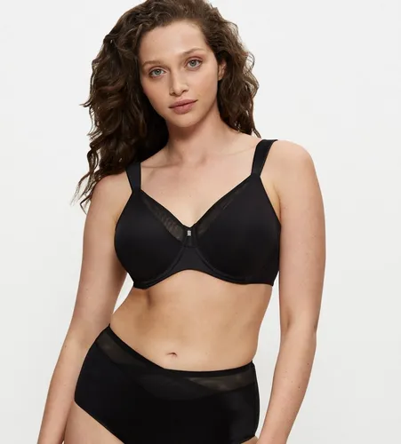 Triumph True Shape Sensation Minimizer BH 75C, Schwarz - Funktionsunterwäsche für größere Oberweiten, optisch verkleinernd mit Komfort-Bügel und dekorativem Tüllbesatz für maximalen Tragekomfort.