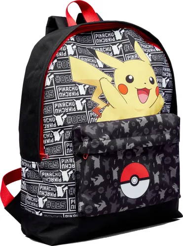 Pokémon Pokeball Rucksack Junior 13 Liter schwarz/rot - Stylischer Rucksack für Pokémon-Fans, ideal für Schule und Ausflüge. Mit Pikachu-Design und 13 Litern Volumen bietet er ausreichend Platz für alle wichtigen Utensilien.