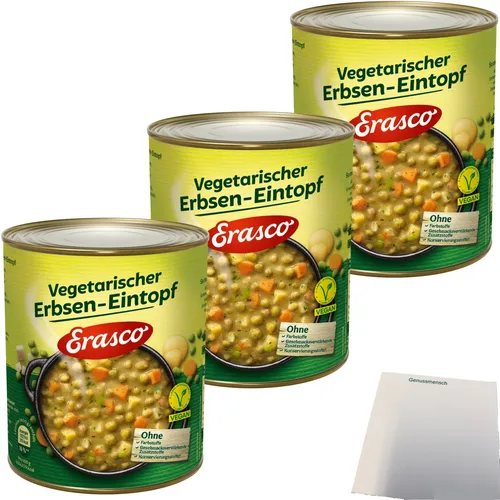 Erasco vegetarischer Erbsen-Eintopf 3er Pack 3x800g Dose usy Block
