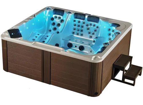 Hot Tub Spa Whirlwanne 230x230cm mit LED-Beleuchtung - Entspannen Sie im großzügigen Außenwhirlpool mit LED-Beleuchtung. Mit 1000 L Fassungsvermögen und modernem Design ist dieser Whirlpool ideal für gesellige Abende im Garten.