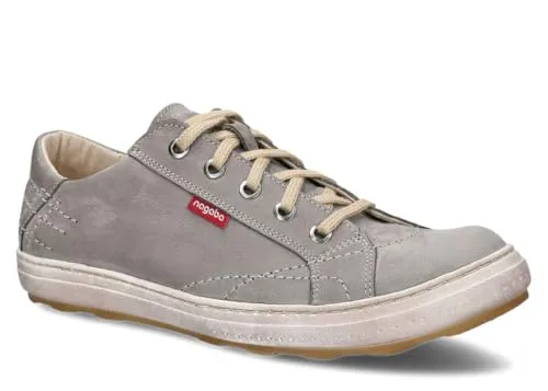 nagaba - Sneaker Herren - Halbschuhe Herren - Echtleder - Flache Schuhe, Sportschuhe, Bequeme Schnürschuhe, für Herbst, Frühling - Lederschuhe für Männer, Jungs - Modell 410 - Grau - 43