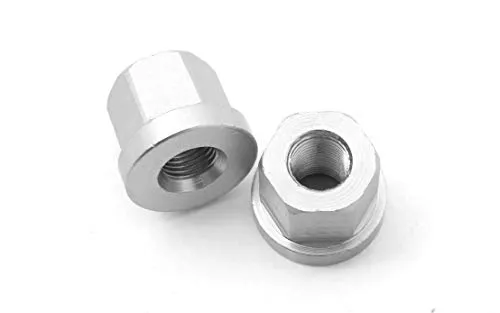 KHE BMX Aluminium CNC Mutter 10mm (26TPI) silber Paar